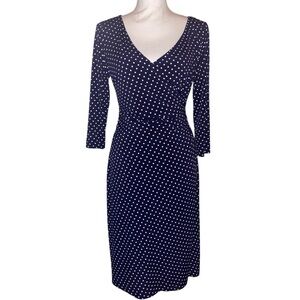 ADRIANNA PAPELL Vintage Style Polka Dot Dress Black and White Size 8